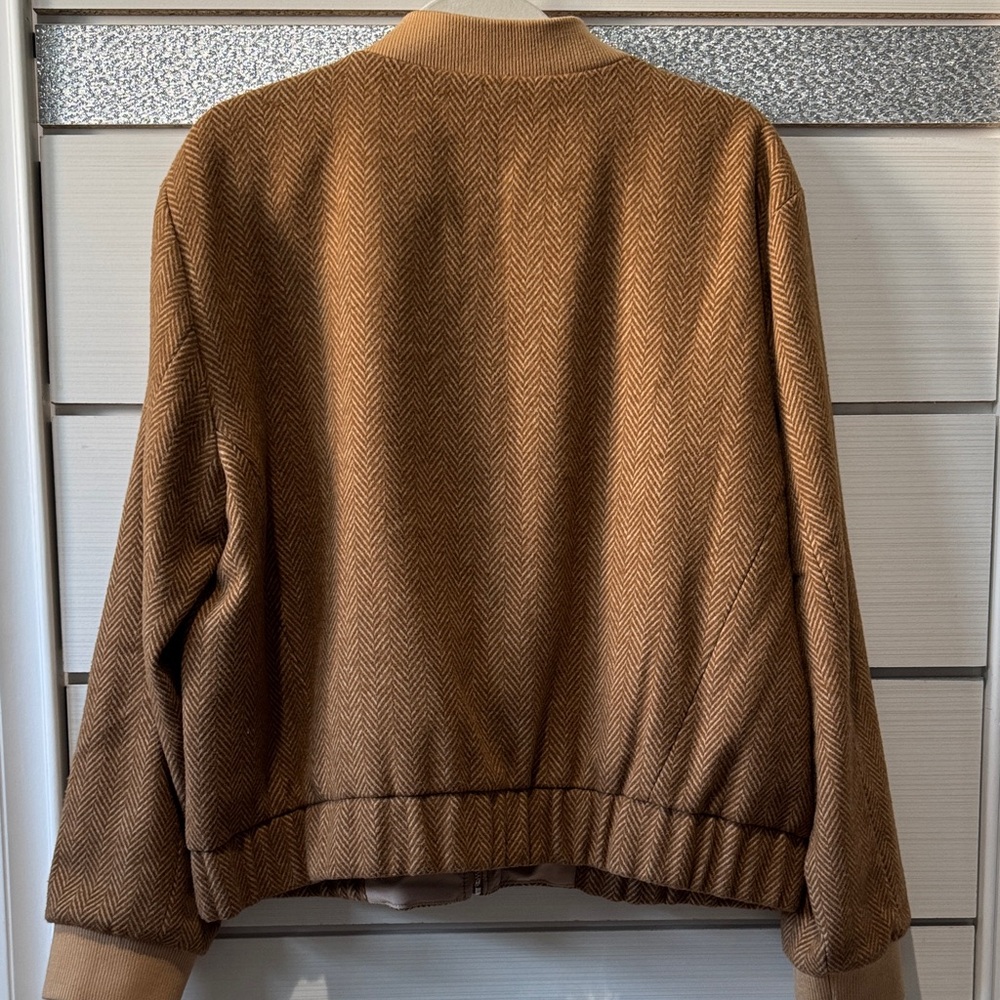 Loft Herringbone Bomber Jacket. NWT. - Picture 5 of 5